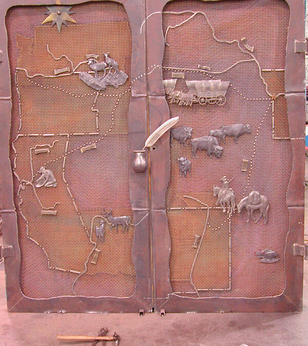 Fireplace Doors with California Goldrush Scenes