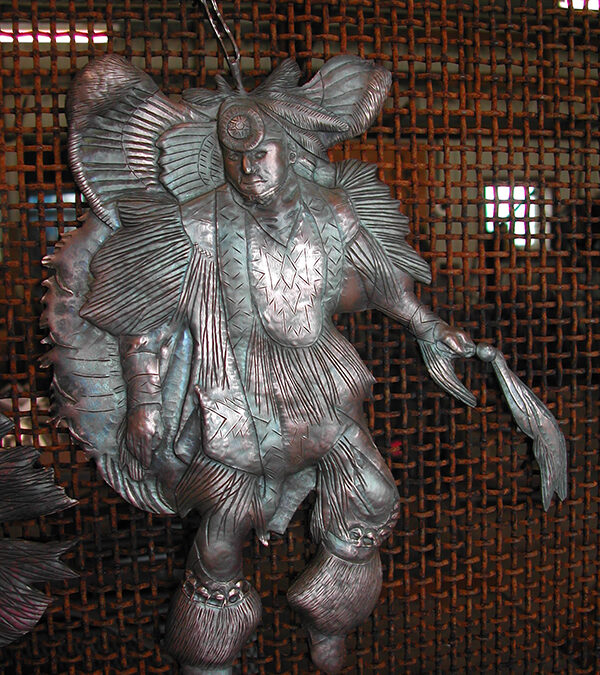 Fireplace Screen with Native American Dancer